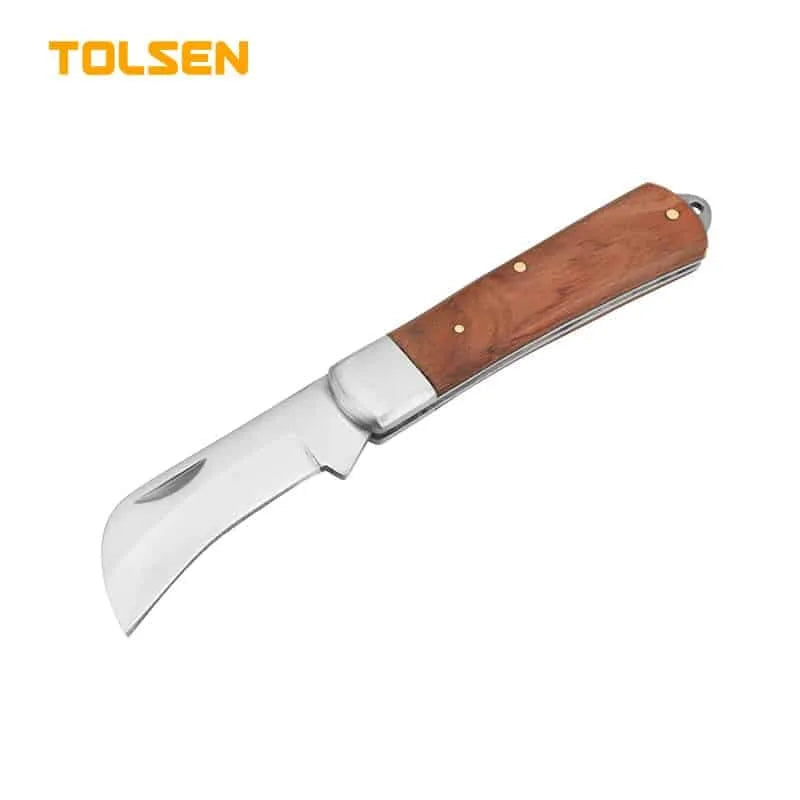 TOLSEN 木柄 灣型電工刀