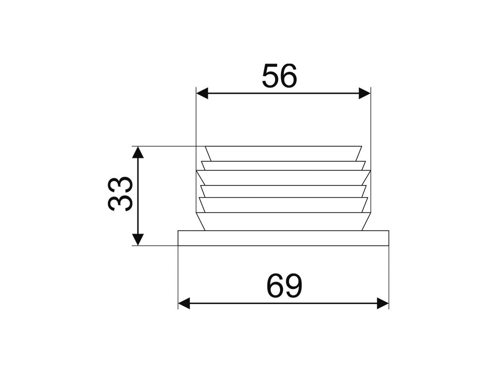 尾喉有牙膠枳(長33mm)