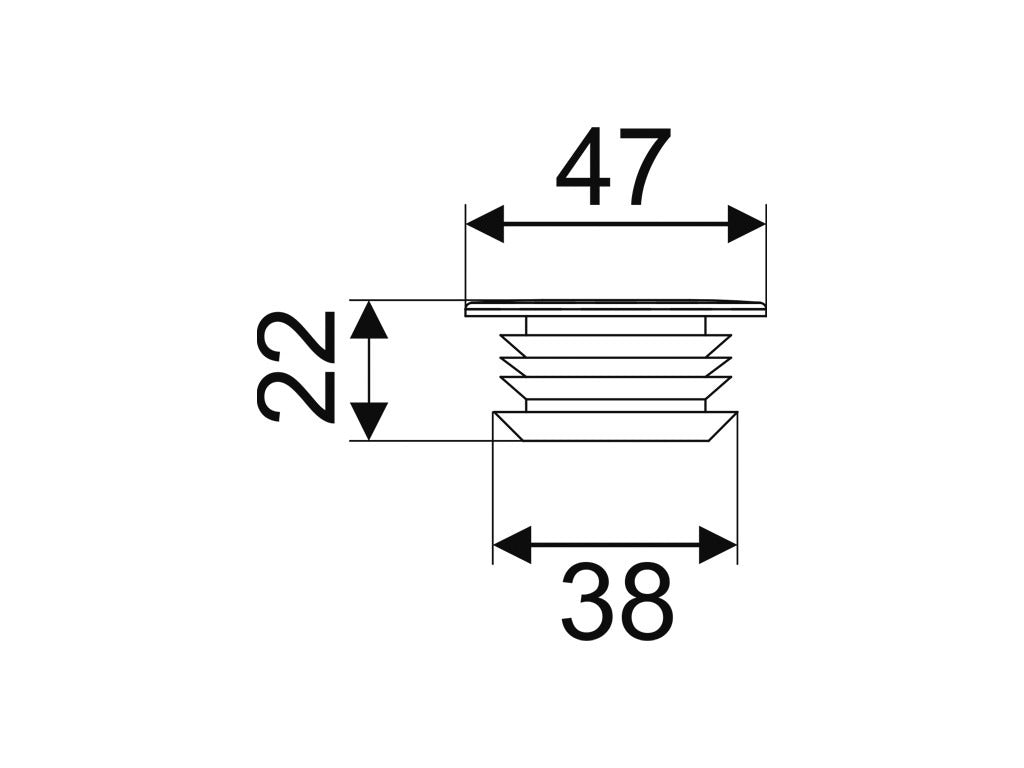 1-1/4"尿斗降枳 22mm高(配1/2隆喉用)