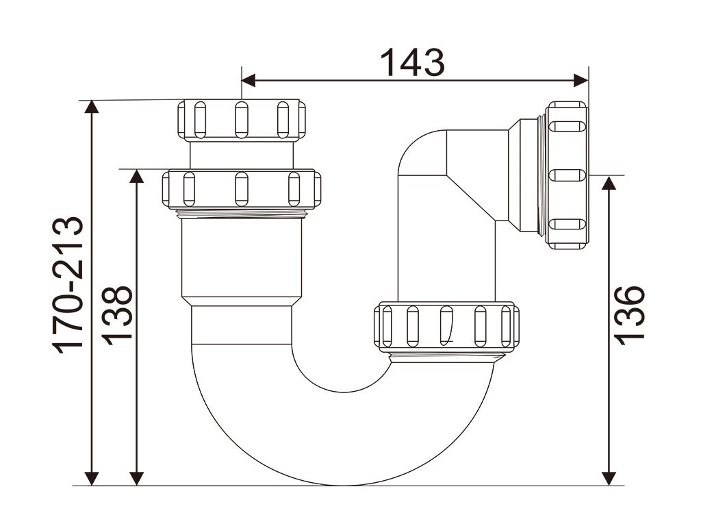 Kims 1-1/4"P型(收牙)膠格氣
