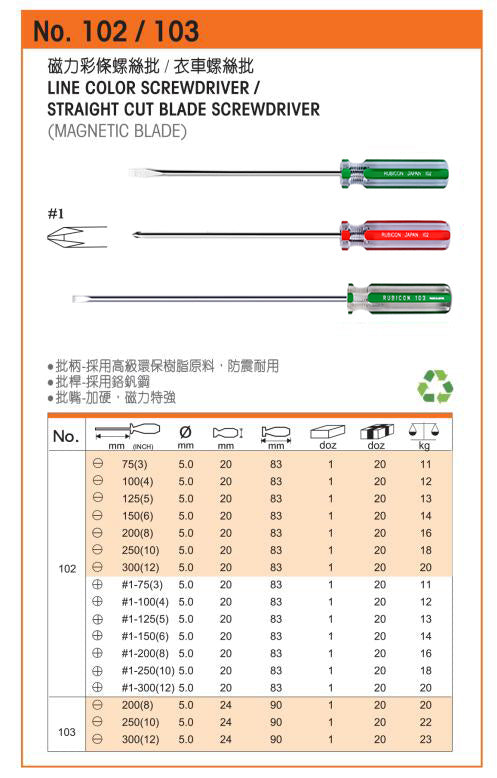 日本RUBICON® 4" 102#日本絲批