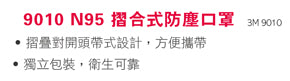 3M 9010V - N95 摺合式活門防塵口罩