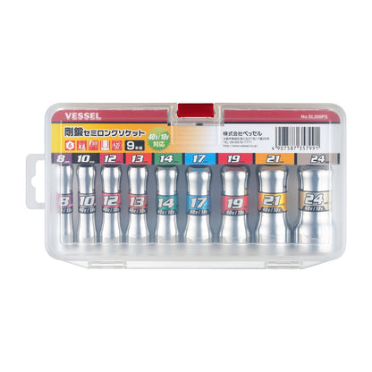 日本VESSEL 六角柄加深套筒8-24mm