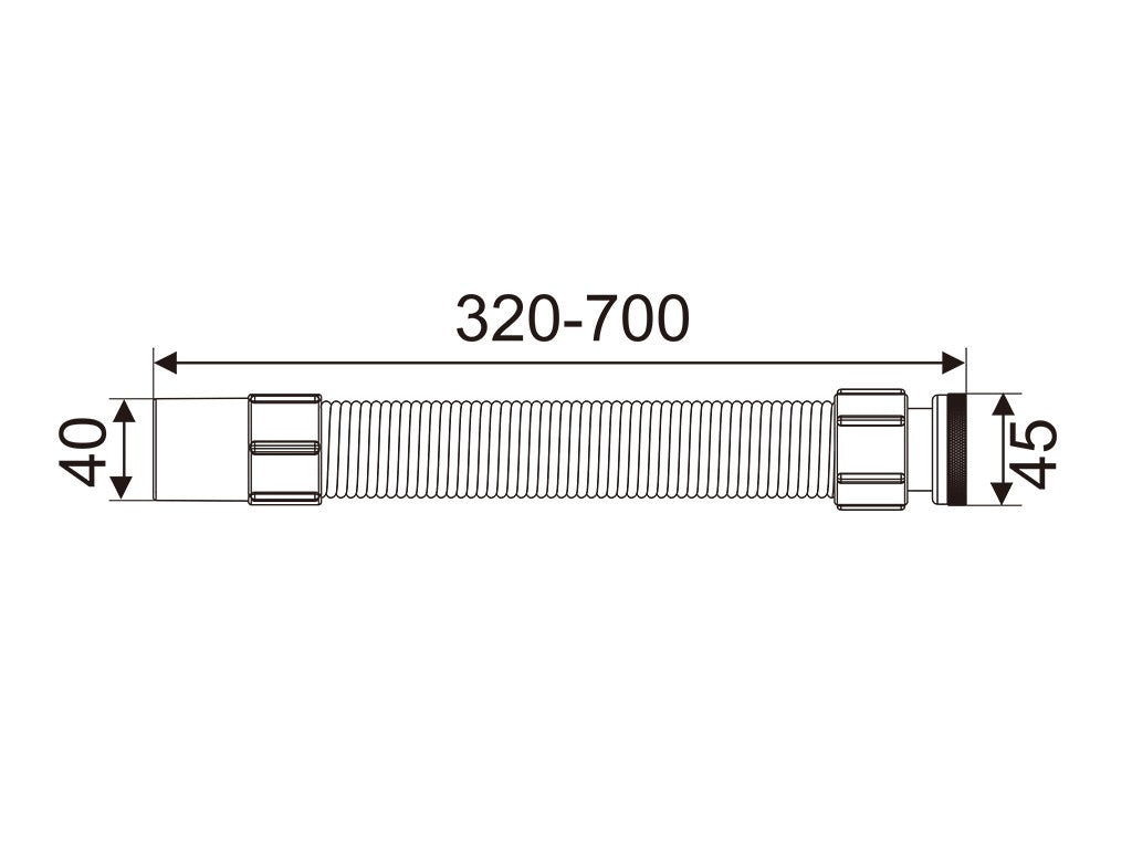 Kovic 1-1/4"x700mm 去水風琴喉(銅索)
