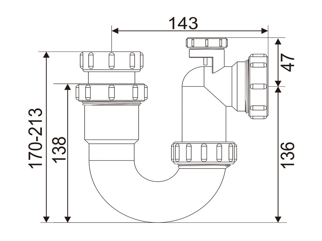 Kims 1-1/2"P型(收牙)防啜力膠格氣