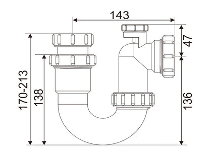 Kims 1-1/2"P型(收牙)防啜力膠格氣