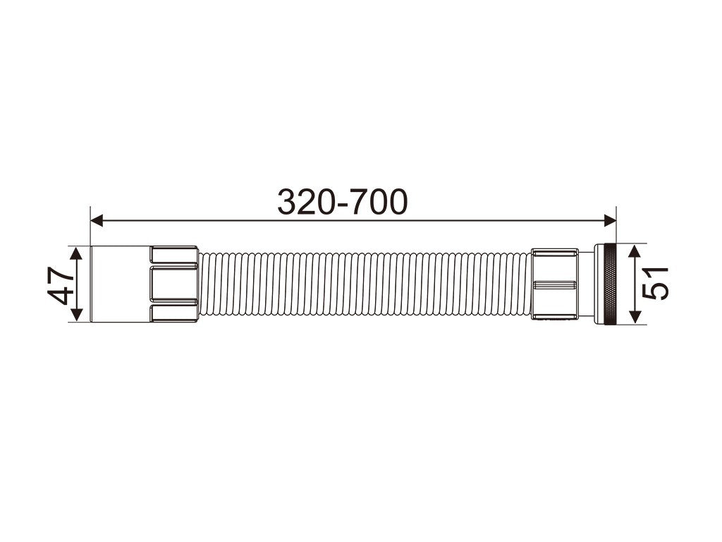 Kovic 1-1/2"x700mm 去水風琴喉(銅索)